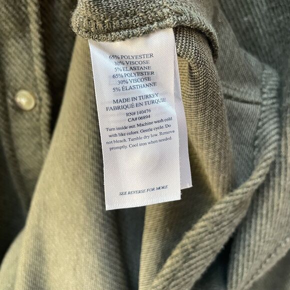 Faherty Legend Sweater Dress Olive Green Melange Twill Long Sleeve Soft Size XS - Picture 5 of 8